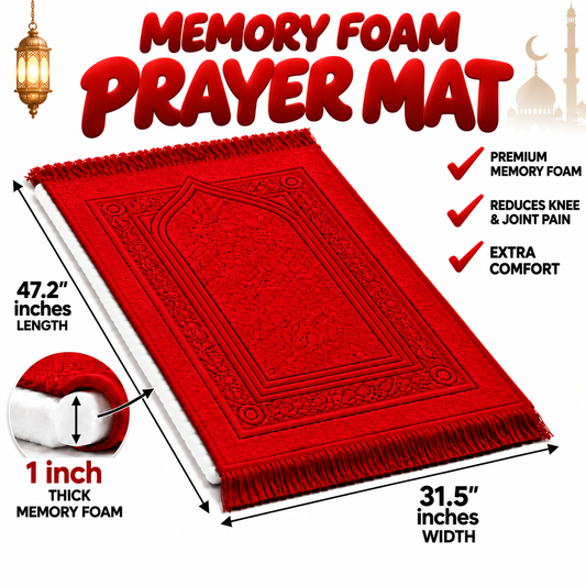 TAQWA ORTHOPEDIC MEMORY FOAM PRAYER MAT | FREE DELIVERY